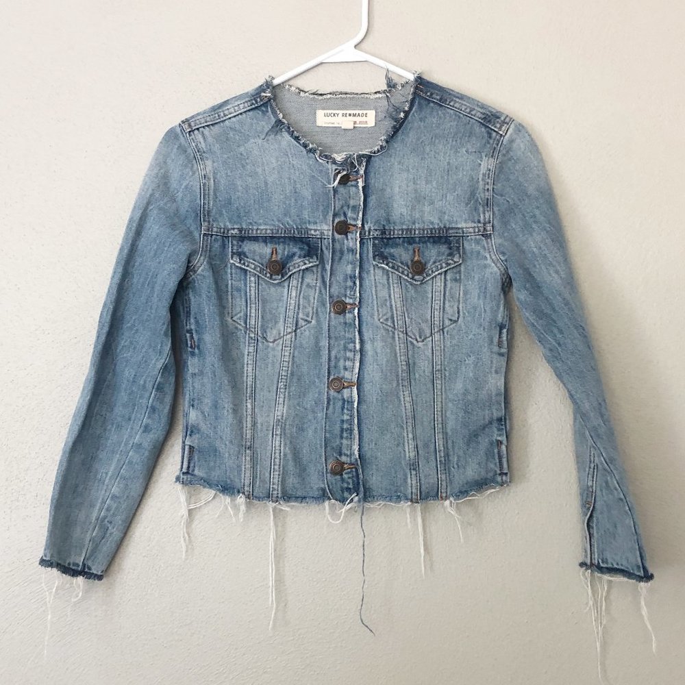 LUCKY BRAND Remade Raw Hem Trucker Jean Jacket XS